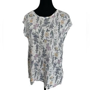 Rachel Ashwell 100% linen Floral Print Women's Top - Multicolor